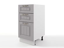 Шкаф напольный Мария с 3-мя ящиками 400х820х476 Сталь/ Белый