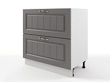 Шкаф напольный Мария с 2-мя ящиками и 1-м скрытым ящиком 800х820х476 Графит/ Белый