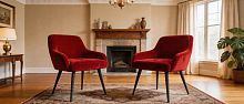 Стул-кресло Фьюжн, Базовые ткани, Velutto Soft цвет Красный