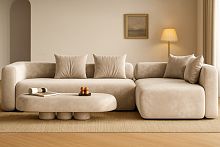 Модуль дивана Грей 150 см в тканях Velutto Soft цвет Молочный