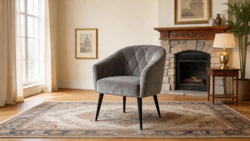 фото Стул-кресло Оскар, Базовые ткани, Velutto Soft цвет Бетон