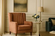 Кресло Квадро, Базовые ткани, Velutto Soft цвет Персиковый, 60х70 см