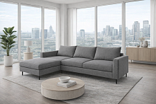 Диван Латте 300 см в тканях Velutto Soft цвет Бетон