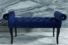 Банкетка Кудрявая 130 см в базовых тканях цвет Море