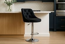 Стул-барный с регулировкой высоты, Базовые ткани, Velutto Soft цвет Темный