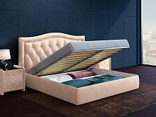 Кровать Грация 160х200 см с подъемным механизмом в базовых тканях цвет Молочный