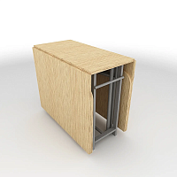 Стол книжка трансформер от производителя "Maksimus 2 Plus" - 3050х1000х770 цвет столешницы Дуб Йокширский подстолье Светлое