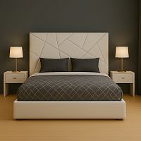 Кровать Абстракция 160х200 с подъемным механизмом в базовых тканях цвет Кремовый