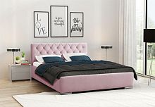 Кровать Бельгия 160х200 см с подъемным основанием в базовых тканях цвет Розовый