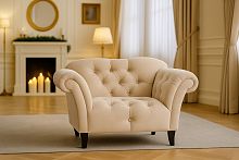 Кресло Буржуа, Базовые ткани, Velutto Soft цвет Белый, 60х70 см