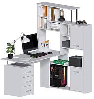 Угловой компьютерный стол КС-15 Крафт Белый правый