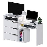 Компьютерный стол Джаз-10 Белый левый