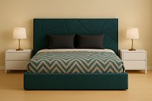 Кровать Абстракция 160х200 с подъемным механизмом в базовых тканях цвет Зеленый Мох