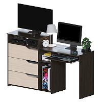 Компьютерный стол Джаз-10 Венге/Дуб Молочный левый