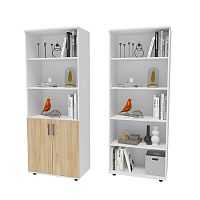 Стеллаж Стандарт С212 Белый/Дуб Санома