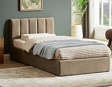 Кровать Лелия в базовых тканях, с основанием без подъемного механизма, 90 см цвет Молочный