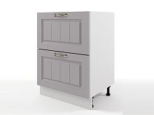 Шкаф напольный Мария с 2-мя ящиками 600х820х476 Сталь/ Белый