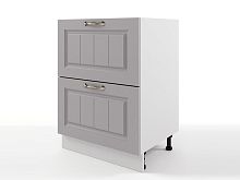 Шкаф напольный Мария с 2-мя ящиками и 1-м скрытым ящиком 600х820х476 Сталь/ Белый