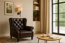 Кресло Мадрид, Базовые ткани, Velutto Soft цвет Коричневый, 60х70 см