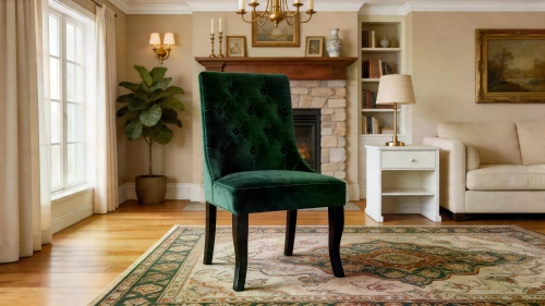 фото Стул Прага, Базовые ткани, Velutto Soft цвет Зеленый Мох