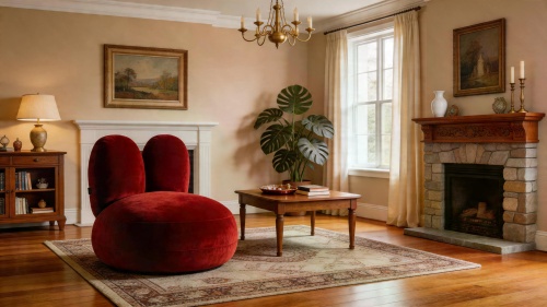 фото Кресло Реббит, Базовые ткани, Velutto Soft цвет Красный, 60х70 см