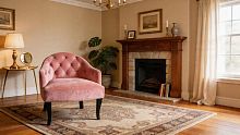 Кресло Будуарное, Базовые ткани, Velutto Soft цвет Розовый, 60х70 см