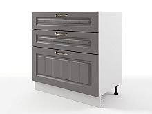 Шкаф напольный Мария с 3-мя ящиками 800х820х476 Графит/ Белый