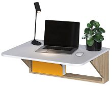 Стол настенный откидной СО-4 Дуб Санома/Белый