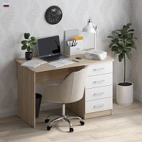 Стол письменный с тумбой Джаз СП4 Дуб Санома/Белый