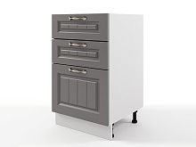 Шкаф напольный Мария с 3-мя ящиками 500х820х476 Графит/ Белый