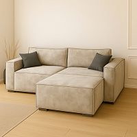 Диван Лофт 240 см раскладной с базовых тканях цвет Молочный