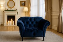 Кресло Буржуа, Базовые ткани, Velutto Soft цвет Море, 60х70 см