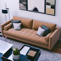 Диван Феникс 200 см в базовых тканях цвет Бежевый Каньон