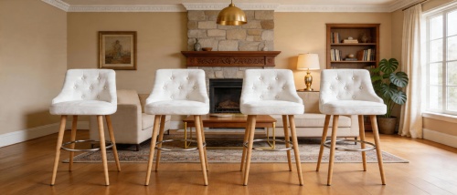 фото Стул-полубарный на ножках, Базовые ткани, Velutto Soft цвет Белый