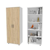 Стеллаж Стандарт С222 Белый/Дуб Санома