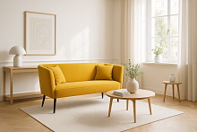 Диван Римини 140 см в базовых тканях цвет Солнце