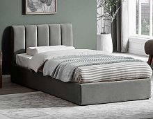 Кровать Лелия в базовых тканях, с основанием без подъемного механизма, 90 см цвет Бетон