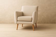 Кресло Аврора, Базовые ткани, Velutto Soft цвет Белый, 60х70 см