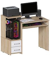 Компьютерный стол Джаз-24 Дуб Санома/Белый левый