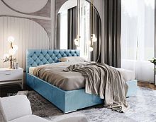 Кровать Бельгия 160х200 см с подъемным основанием в базовых тканях цвет Голубой
