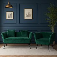 Кресло Римини, Базовые ткани, Velutto Soft цвет Зеленый Мох, 60х70 см