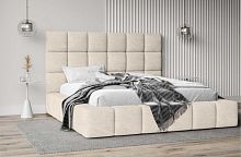 Кровать Премьер с подъемным механизмом 160х200 см в HUSH цвет Молочный