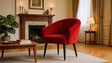 Стул-кресло Грация, Базовые ткани, Velutto Soft цвет Красный