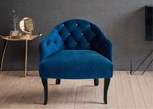 Кресло Будуарное, Базовые ткани, Velutto Soft цвет Море, 60х70 см
