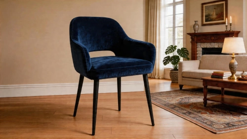 фото Стул-кресло Тодду, Базовые ткани, Velutto Soft цвет Море