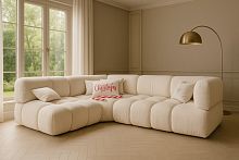 Диван Аврора модуль угловой 150 см в тканях Velutto Soft цвет Молочный