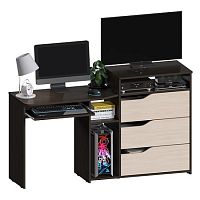 Компьютерный стол Джаз-10 Венге/Дуб Молочный правый