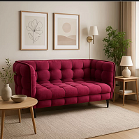 Диван Тодду 160 см в тканях Velutto Soft цвет Красный